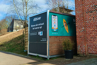 Een duokajak voor 4 via Dobber Keerdok (Mechelen - Antwerpen)